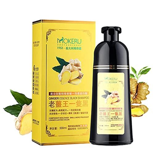 Mokeru Ginger Black dye Hair Shampoo Magic 5 minutes natural black hair dye