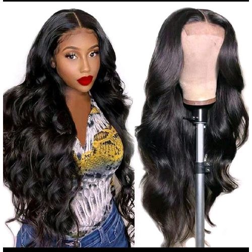 Premium 26 Inch Body Wave Black Long Curly Synthetic Wigs For Ladies
