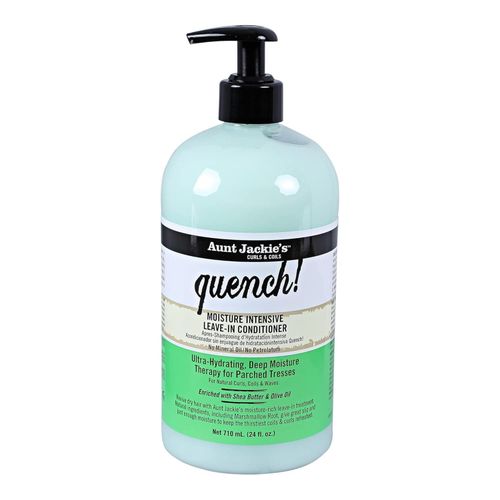 Aunt Jackie'S Curls and Coils Quench, Large 24oz Family Sized Pump, Moisture Intensive Leave-In Hair Conditioner for Natural Curls, Coils and Waves, Enriched With Shea Butter,