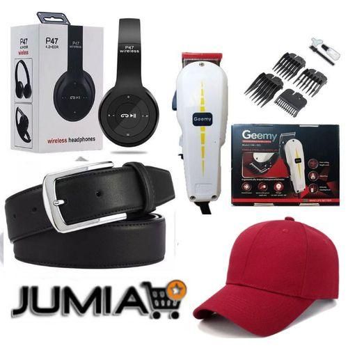 Geemy BEST SHAVING MACHINE // Barbering/Barbershop Hair Shaving Machine-Kinyozi P47 Headphone + Cap + Belt