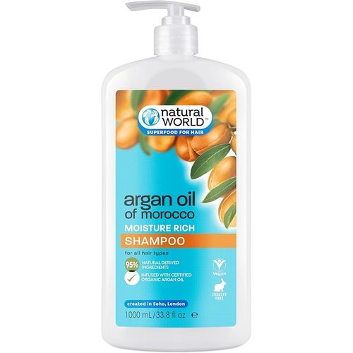Natural World Argan Oil of Morocco Shampoo (1 Litre)