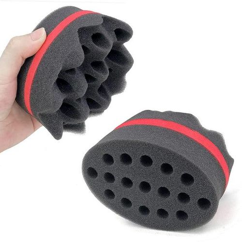 2-Sided 4inch Small Magic Hair Sponge for Kids Boys Oval fro Curl Twist Coil Brush Sponge for Dreads Locking