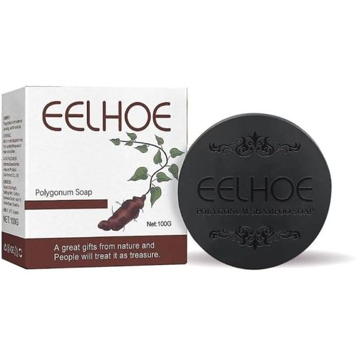 Eelhoe Polygonum Multiflorum Hair Darkening Shampoo Soap Bar, Black and Thick Natural Polygonum Hair Soap, Promotes Hair Growth and Prevents Hair Loss-100G.