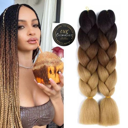Ombré Braids KE Fashion 24Inch/100g Soft Synthetic Ombre Knotless Box Braiding Hair