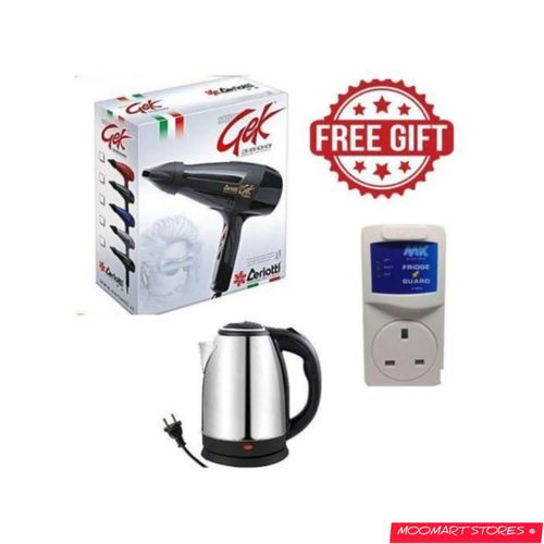 Zeriotti GEK 3800 Hair Blow Dryer + Alyons 1.8L Stainless Steel Kettle + FREE Fridge Guard β Ultimate Home Essentials Combo