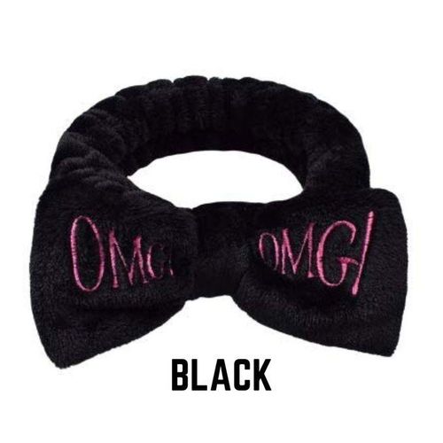 OMG 1PC Cute & Comfy Headband -Black Fleece Fuzzy Women Stretchy Soft for Hair