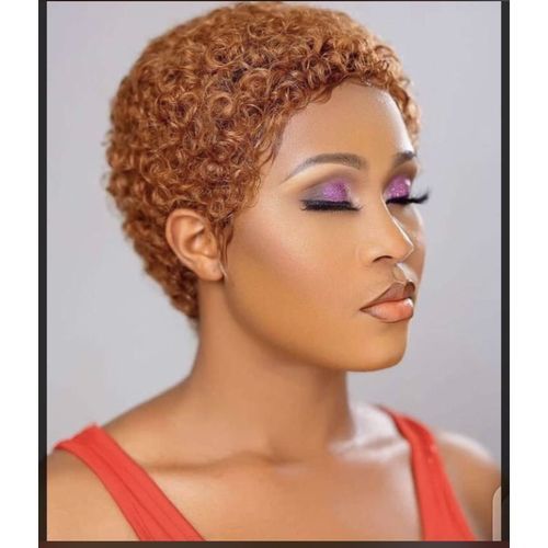 Short Curly Human Hair Pixie Wig