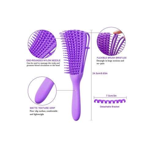 2 In 1 Detangler & Styler Hair Brush Purple