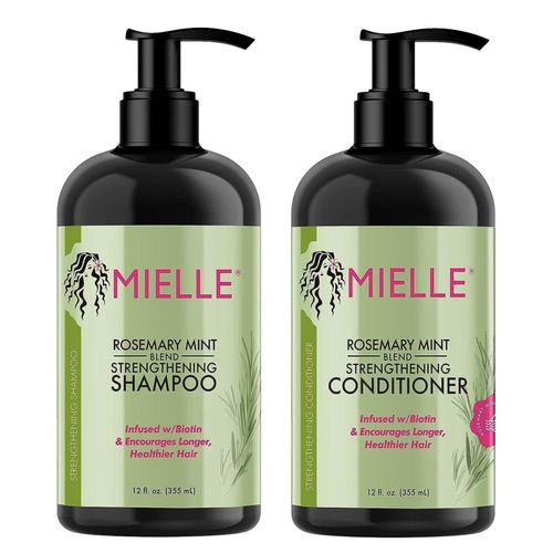 Mielle Organics Rosemary Mint Strengthening Conditioner & Strengthening Rosemary Mint Blend Shampoo PLUS Free Silicon Shampoo BRUSH.