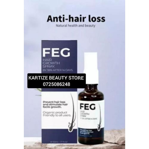 Feg Best Organic Anti Hair Loss, Hair Growth Cure Oil Spray For Thicker Long Hair-For Men And Women, Safe For All Hair Types-50mL