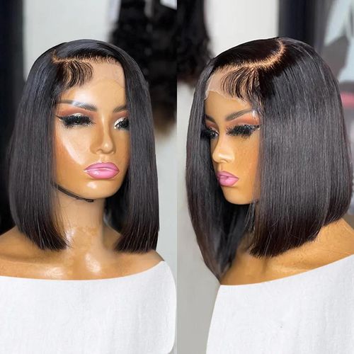 Fashion Idol Human STYLE ICON Nature 13X4 Lace Hair Wig HWL SMART color Black 13*4 8 Inch Lace Human Nature Bob Hair Wig For Women