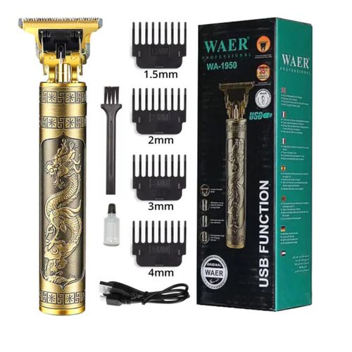 Cutting Edge T-Blade Beard Trimmer with Ergonomic Dragon Handle, Zero-Gapped, 4 Guide Combs, USB Cordless Hair Clipper Trimmer Beard Electric Professional Haircut Dragon Monster Rechargeable ABS Vintage Metal Shaving Machine clippers