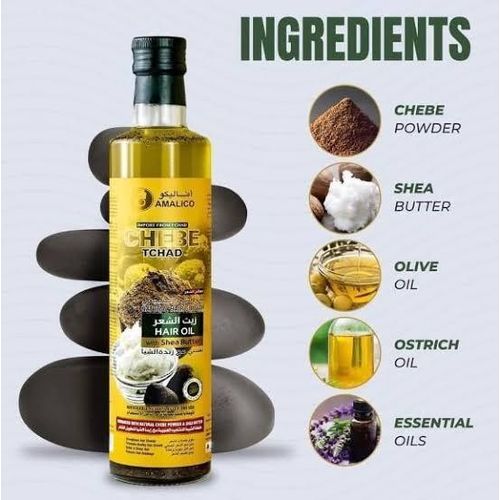 AMALICO Chebe Tchad Natural Hair Growth Oil with Shea Butter β 250ml