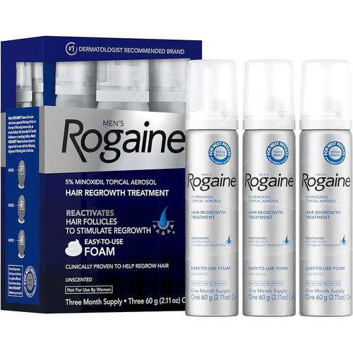 Rogaine 5% Minoxidil Topical Aerosol- Easy to use foam(3 month supply)