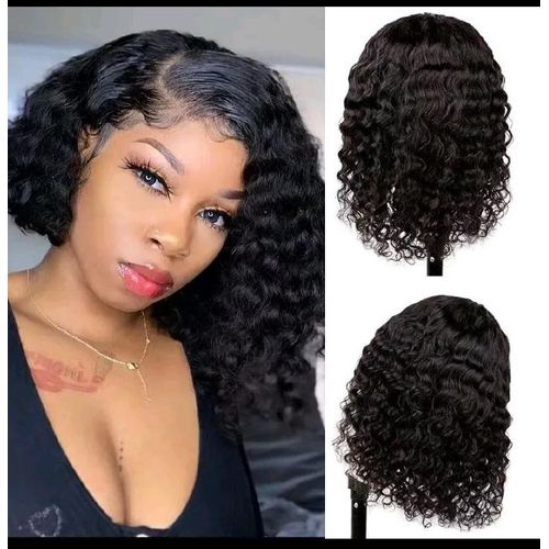Premium Quality Black African Tidal Wave Water Ripples Wig Curly Short Fashion Wigs For Women