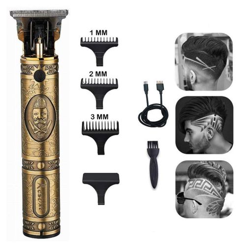 Hair Shaving Rechargeable Hair Cliipper Rechargeable Cordless Close Cutting T-Blade Trimmer For Men