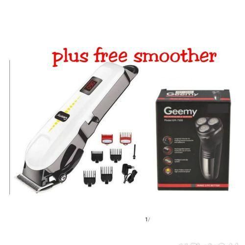 Geemy Rechargeable Cordless Shaving Machine With Indicator Plus Smoother