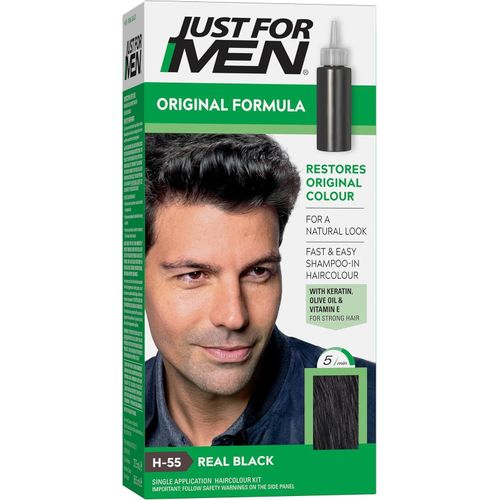 Just For Men Original Formula Real Black Hair Dye, Restores Original Colour for a Natural Look H55