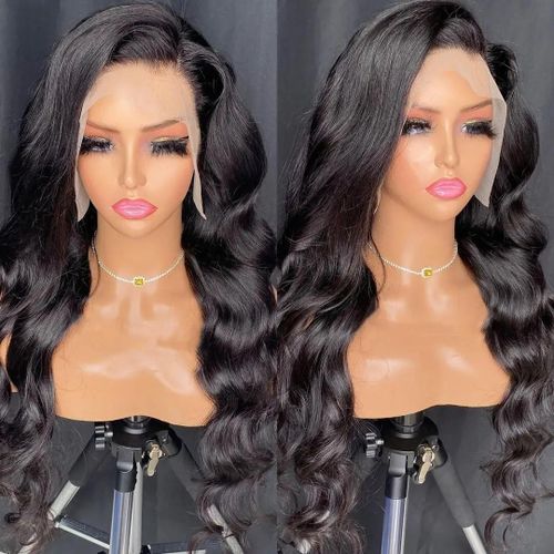 Fashion Idol Human STYLE ICON Lace Body Wave Wig LORRAINE WIG 24" Nature Black Wig Lace Human Nature Hair Wig For Women