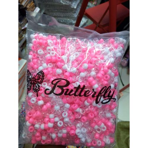 Kids Pink ,White and Transparent Hair Beads