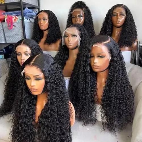 long black curly wig