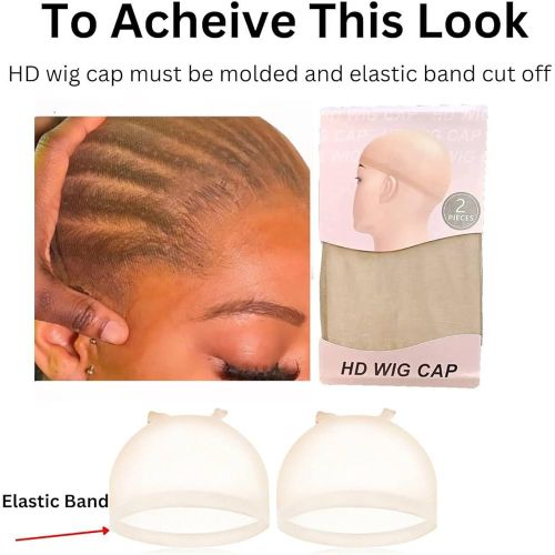 4pcs HD wig installation, Wig Cap invincible cap + FREE Edge brush