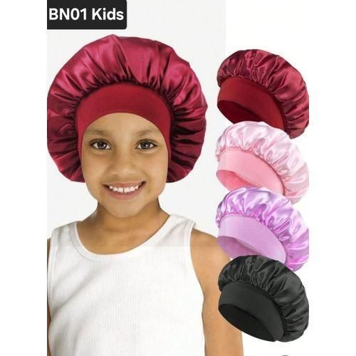 Share this product 2pcs Wide Band Satin Sleep Bonnet Sleep Cap For KIDS