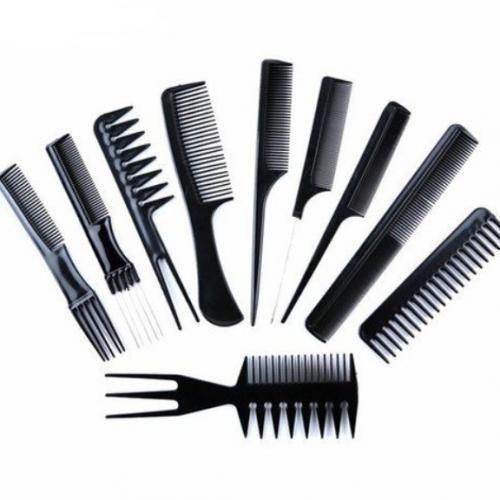Professional Hair Comb Set – 10 Pcs – Black