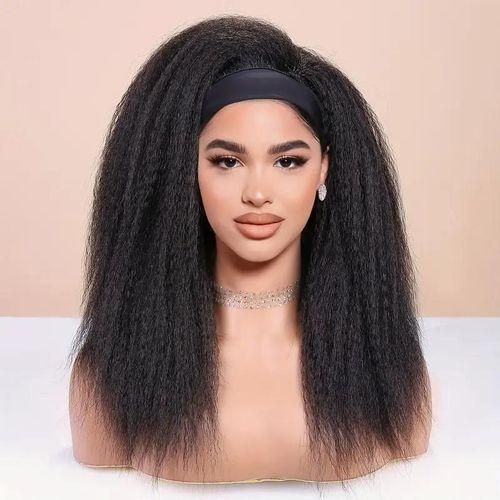 Natural Yaki Soft Straight Women Headband Wig -long