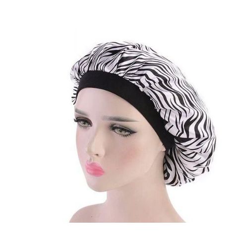 Design Hair Accessory Zebra Print Satin Hair Bonnet Cap
