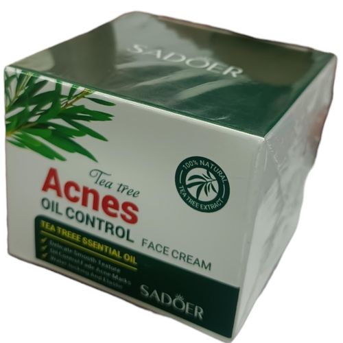 SADOER Tea Tree ACNES OIL CONTROL FACE CREAM Essential Oil DELICATE SMOOTH TEXTURE Water Locking Elastic Skin