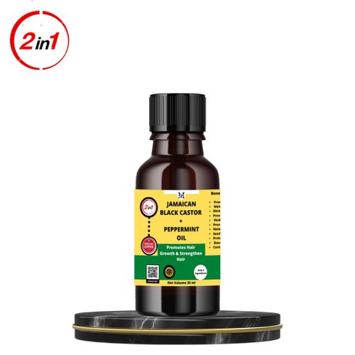 Mekis Jamaican Castor Oil & Peppermint Oil –30ml,Prevent Hair Breakage,Promote Growth & Strengthen Hair,
