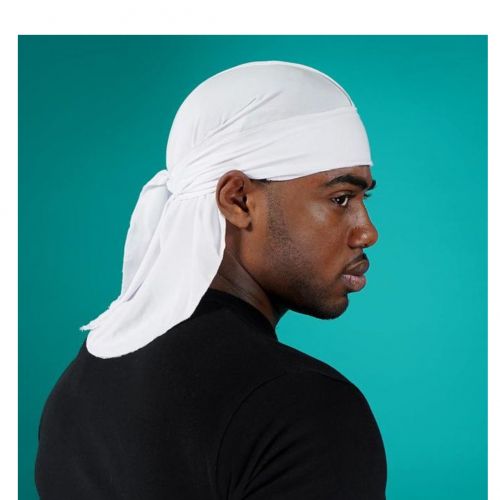 Stretchy Durag Do Rag Cap Wrap - White
