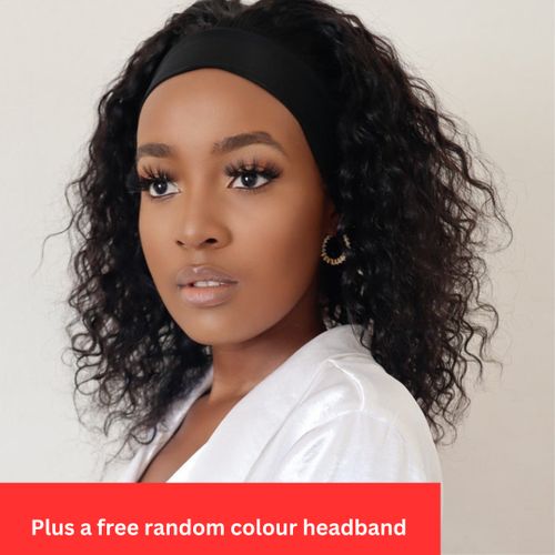 Fashion soft waterwave headband wig plus a free headband gift inside