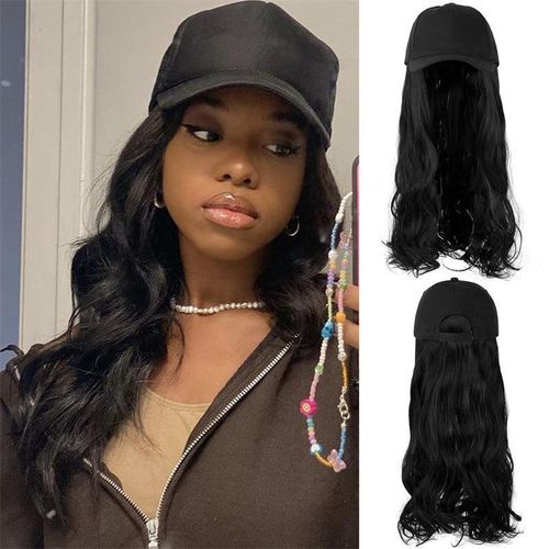 Black Hat wig female curly hair cap natural hair for lady