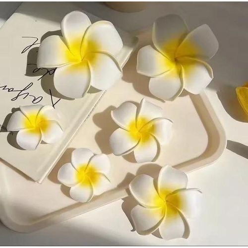 3 Plumeria Flower Hair Clip