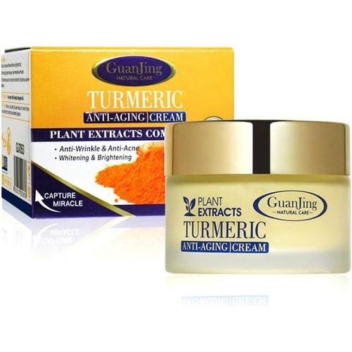 Guanjing Turmeric Cream for Anti Acne, Anti Wrinkles Strong Effect Whitening & Brightening Turmeric Face Cream For Acne Treatment - 50mls