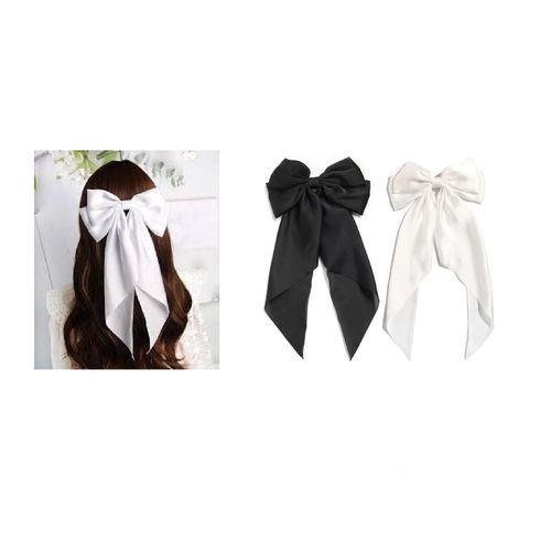 Silky Hair Bow For Women Ribbon Bow Clip
