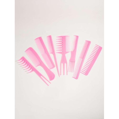 8Pcs/set Portable Comb Set Pink