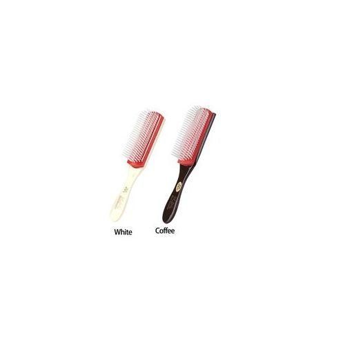 KH Coffee & White Anti-static 9 Row Hair Brush