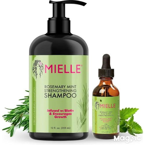 Mielle Organics Rosemary Mint Collection Shampoo and Oil Infused With More that 30 Essentials Oil for Stronger, Healthier Hair Growth