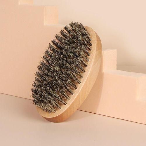 Professional Soft Boar Mane Wood Beard Brush Barber Shave Brush Comb Man