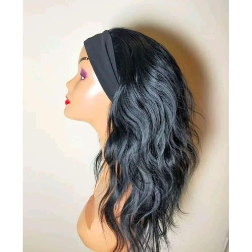 Fashion And Style Body wave semi human headband wig