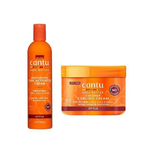 Cantu Coconut Curling Cream + Moisturizing Curl Activator Cream.