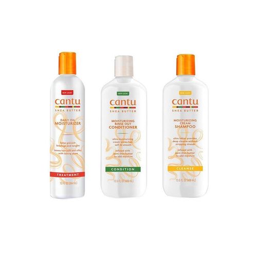 Cantu Moisturizing Shampoo + Conditioner + Daily Oil Moisturizer