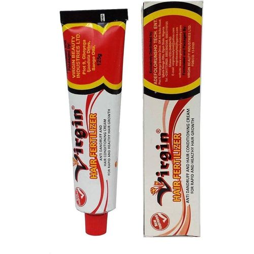 VIRGIN Hair Fertilizer Original Fast Hair Growth & Anti-Dandruff Cream β Strengthening Scalp Treatment for Hair Breakage, Itchy Scalp, Dryness & Thinning Hair β Herbal Repair Cream for Natural & Relaxed Hair β 125g