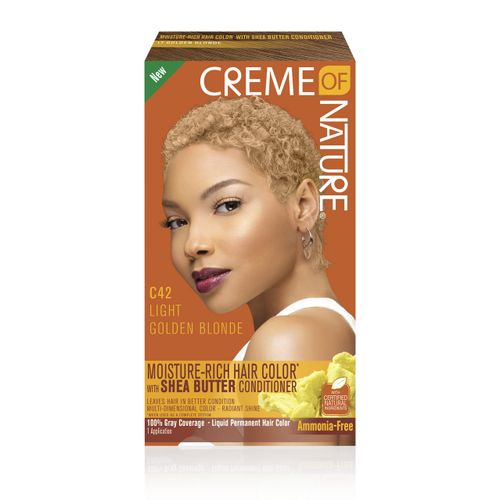 Creme Of Nature Moisture-Rich Hair Color* with Shea Butter Conditioner C42 Light Golden Blonde