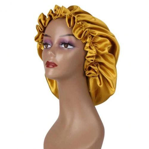 Large Ruffled Satin Bonnet/Sleep Cap