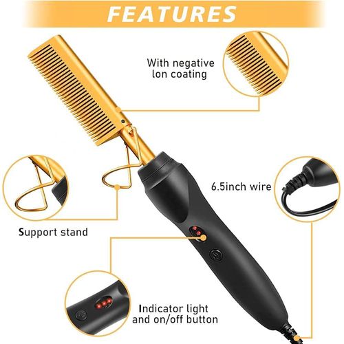 Heavy duty Hot Comb Electric Straight Comb Hair Curler Hair+free fancy key holder