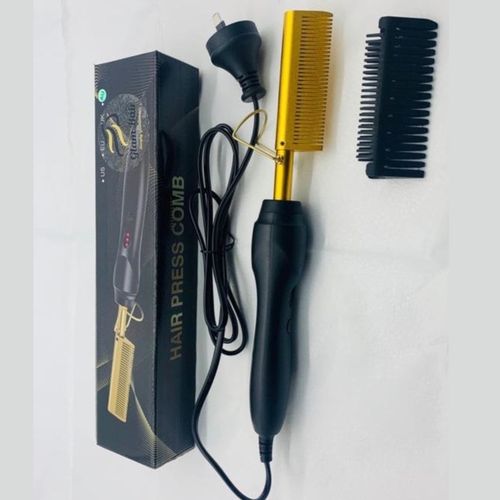 Gold Electric Heat Comb Hair Straightener